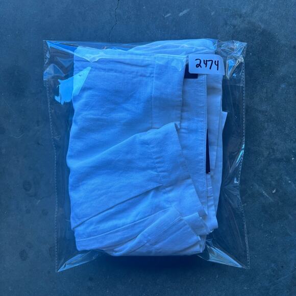 Banana Republic Martin Fit Dress Pants Womens 14 White Mid Rise Straight Trouser - Picture 14 of 14